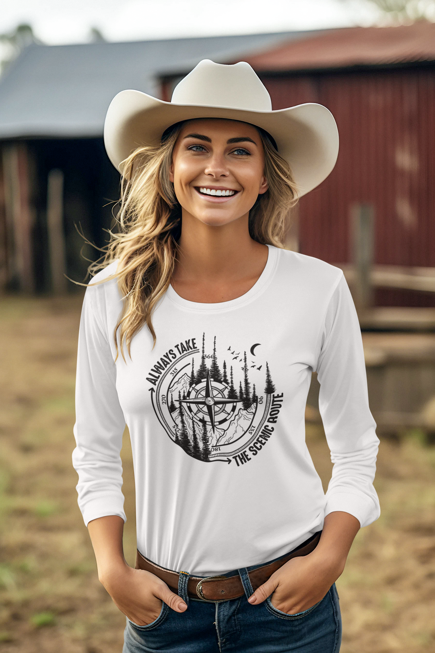 Always Take The Scenic Route Regular & Plus Long or Short Sleeve Graphic Tee