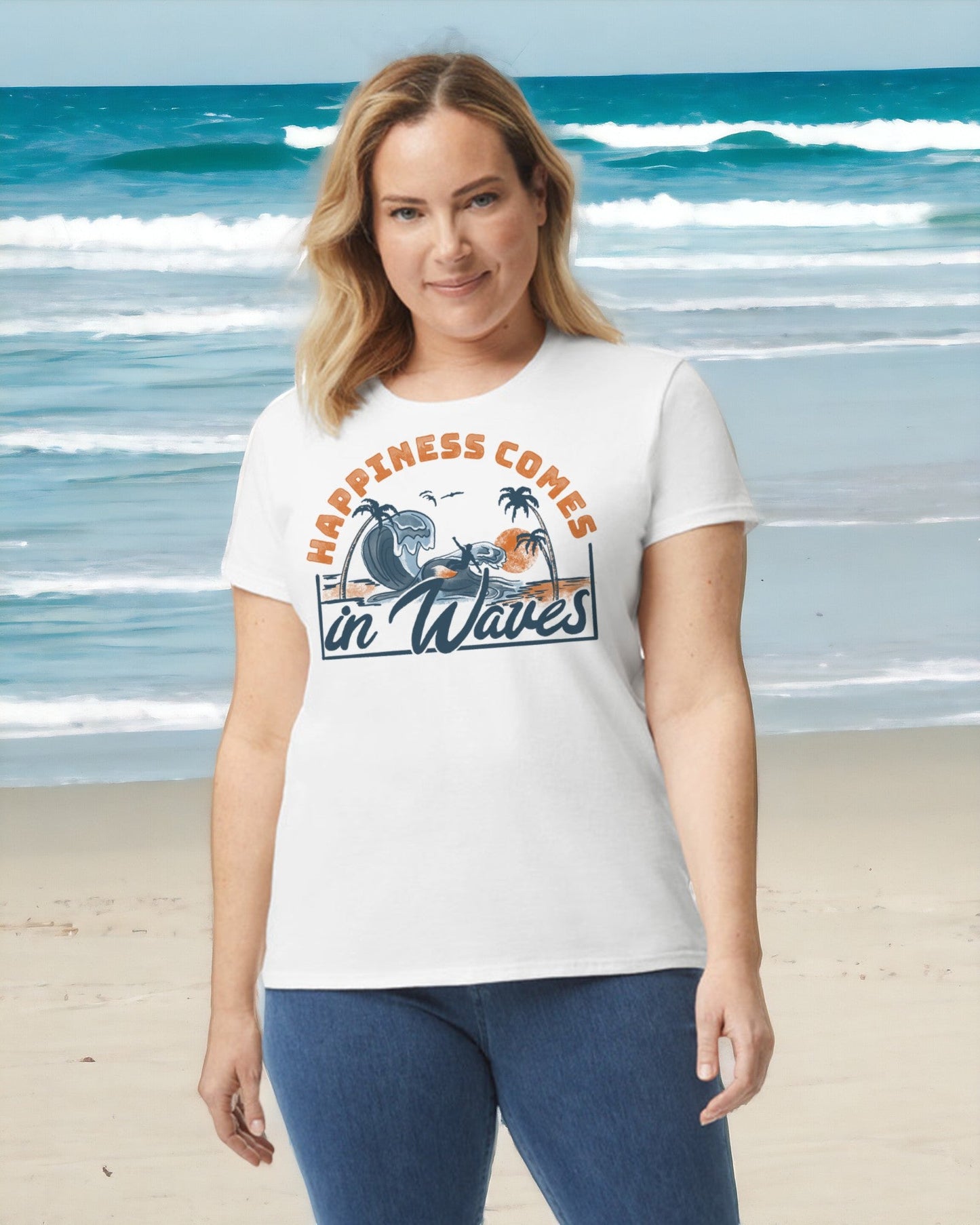 Happiness Comes in Waves Tee