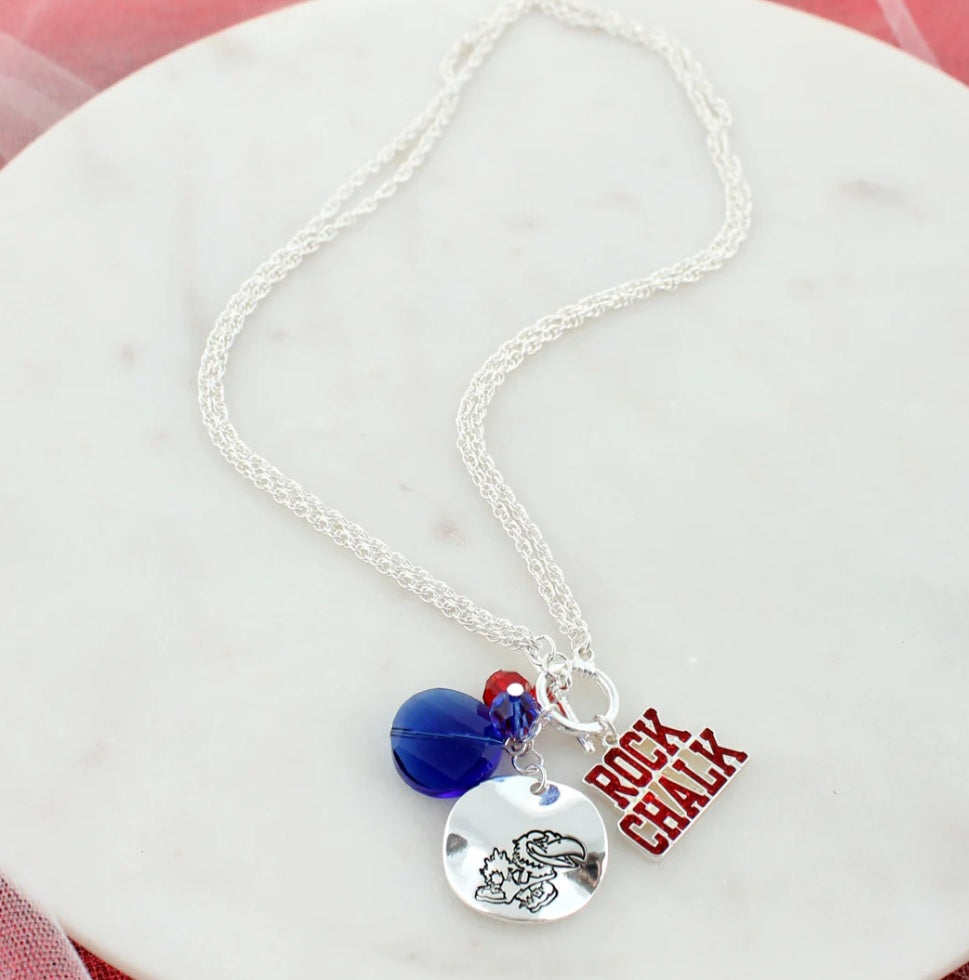 Your Favorite Collegiate Team's Disc Logo & Slogan Cluster Necklace