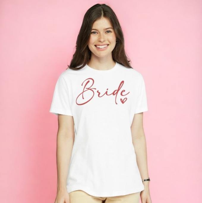 Bride to Be Tee in Pink Lettering