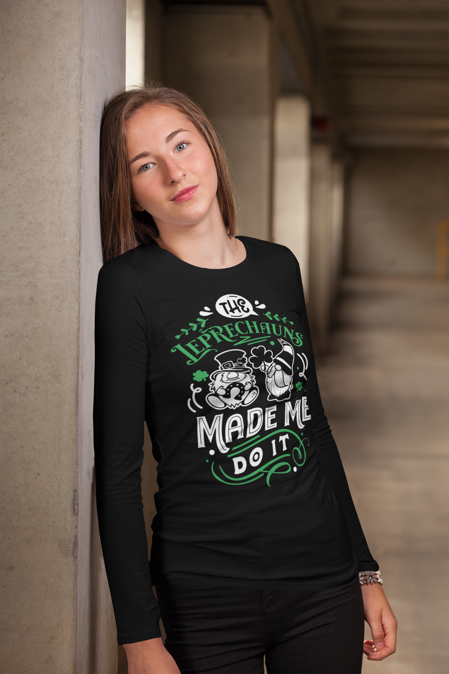 The Leprechauns Made Me Do It Regular & Plus Long or Short Sleeve Graphic Tee