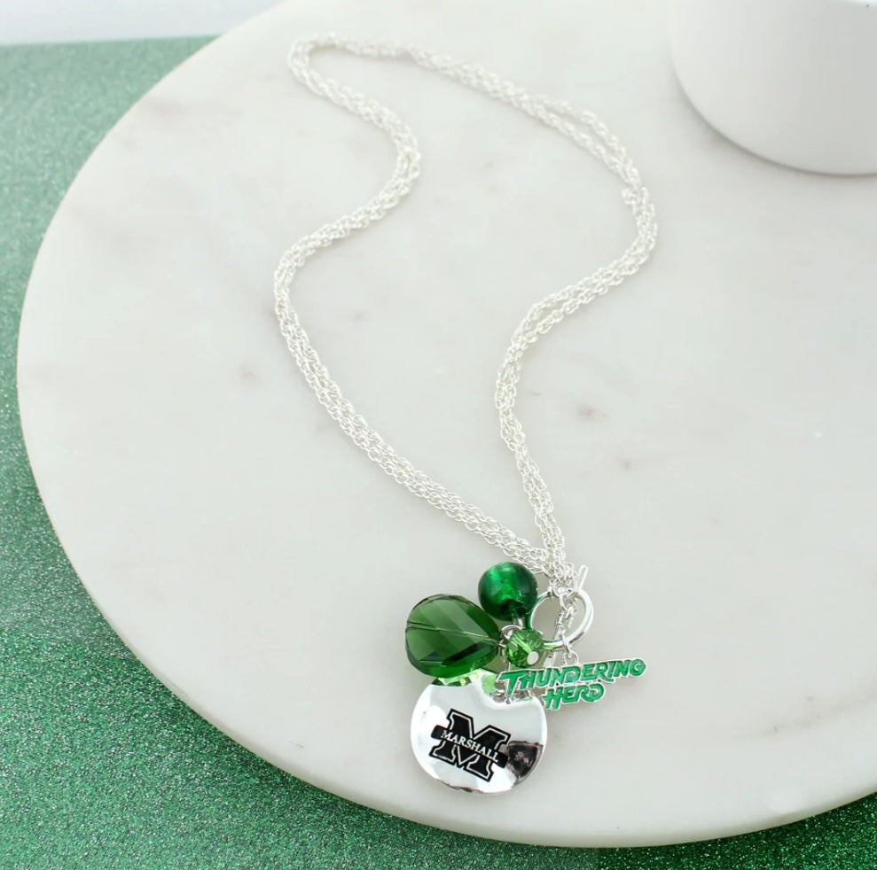 Your Favorite Collegiate Team's Disc Logo & Slogan Cluster Necklace