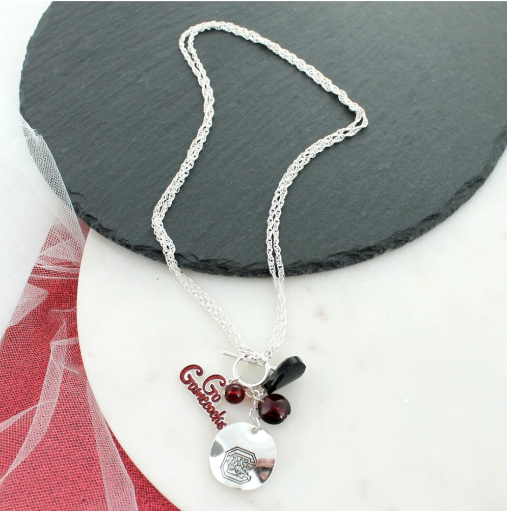 Your Favorite Collegiate Team's Disc Logo & Slogan Cluster Necklace