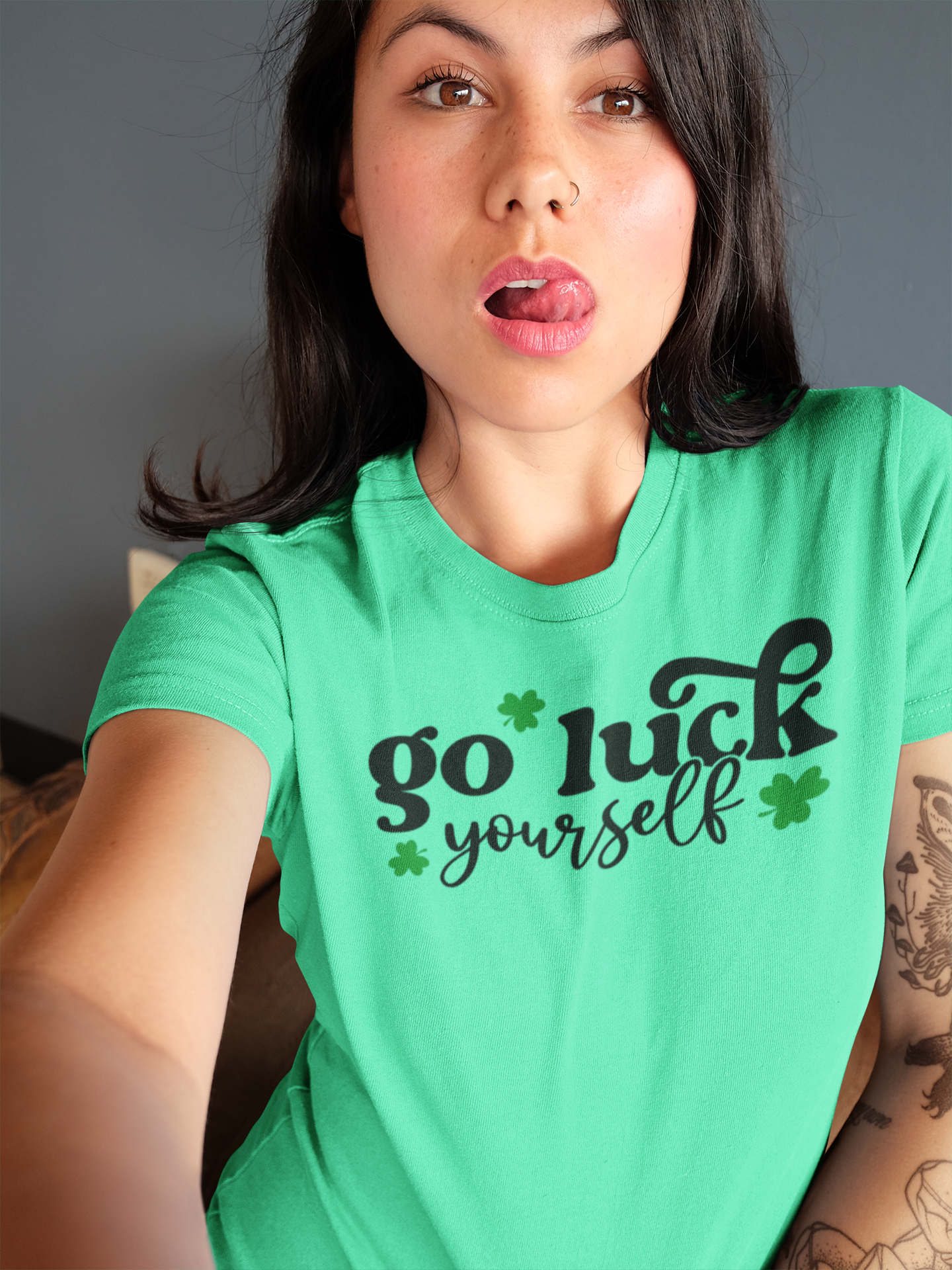 Go Luck Yourself Regular & Plus Long or Short Sleeve Graphic Tee