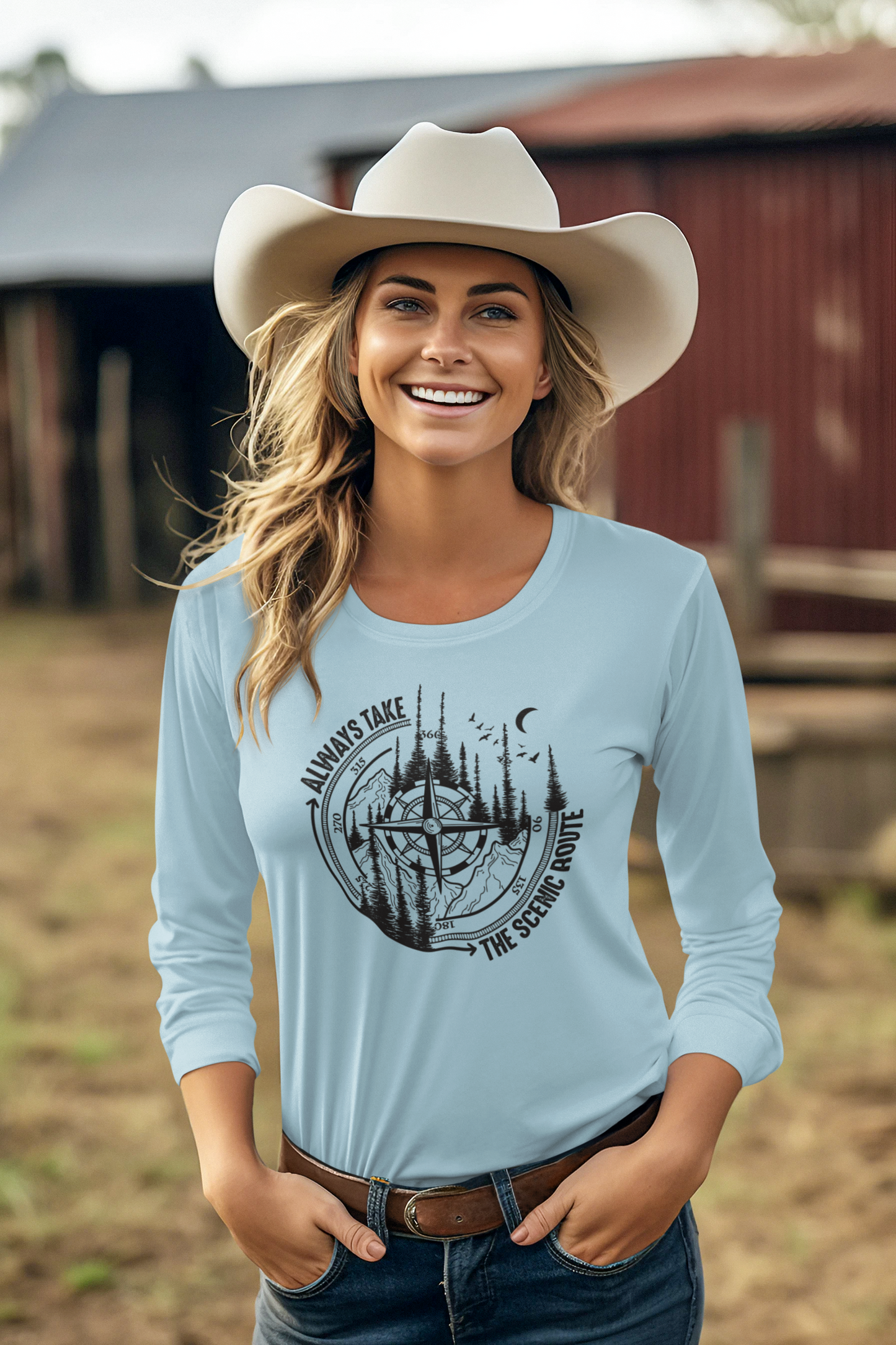 Always Take The Scenic Route Regular & Plus Long or Short Sleeve Graphic Tee