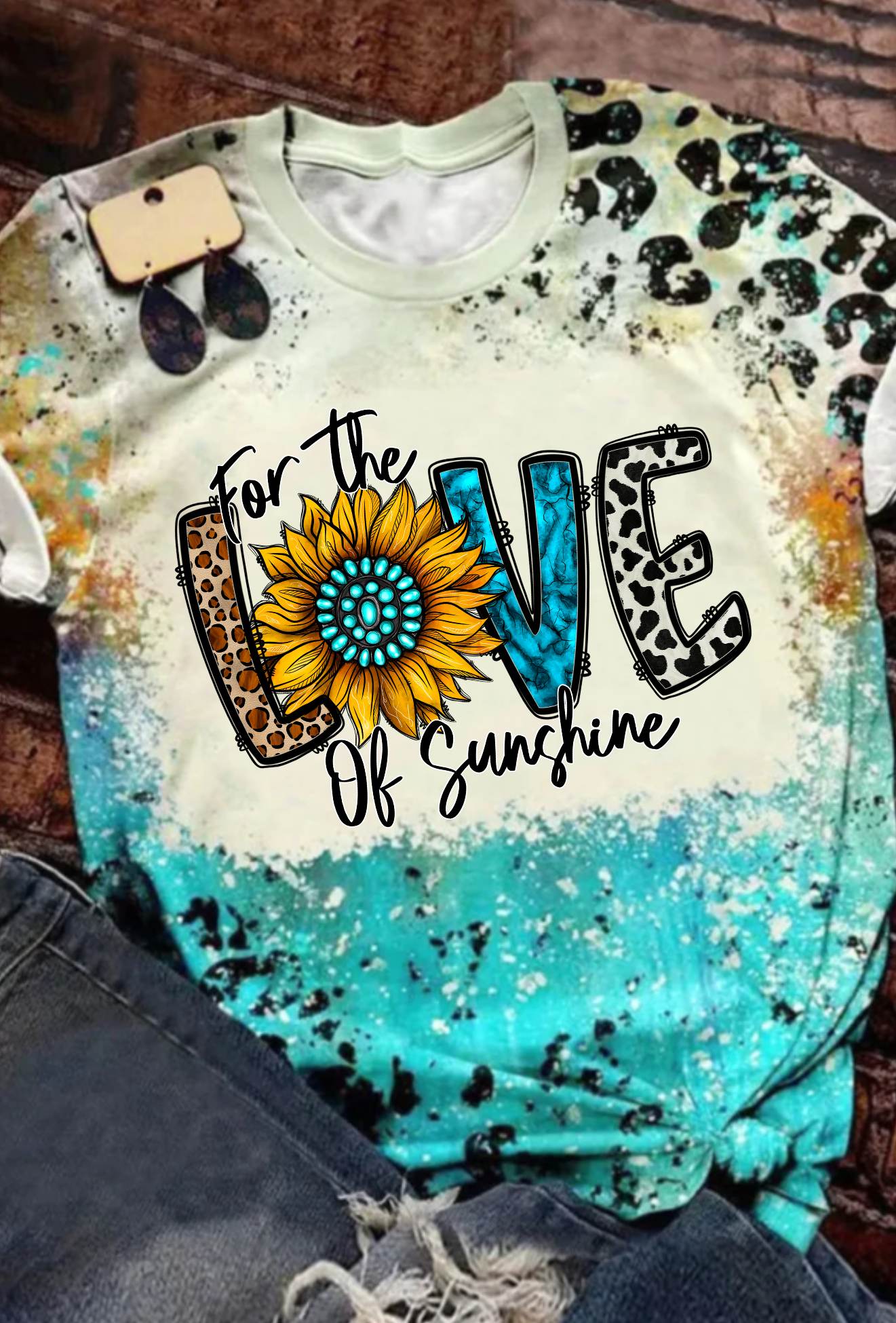 Tie Dye Bleach Graphic Tee For the Love of Sunshine