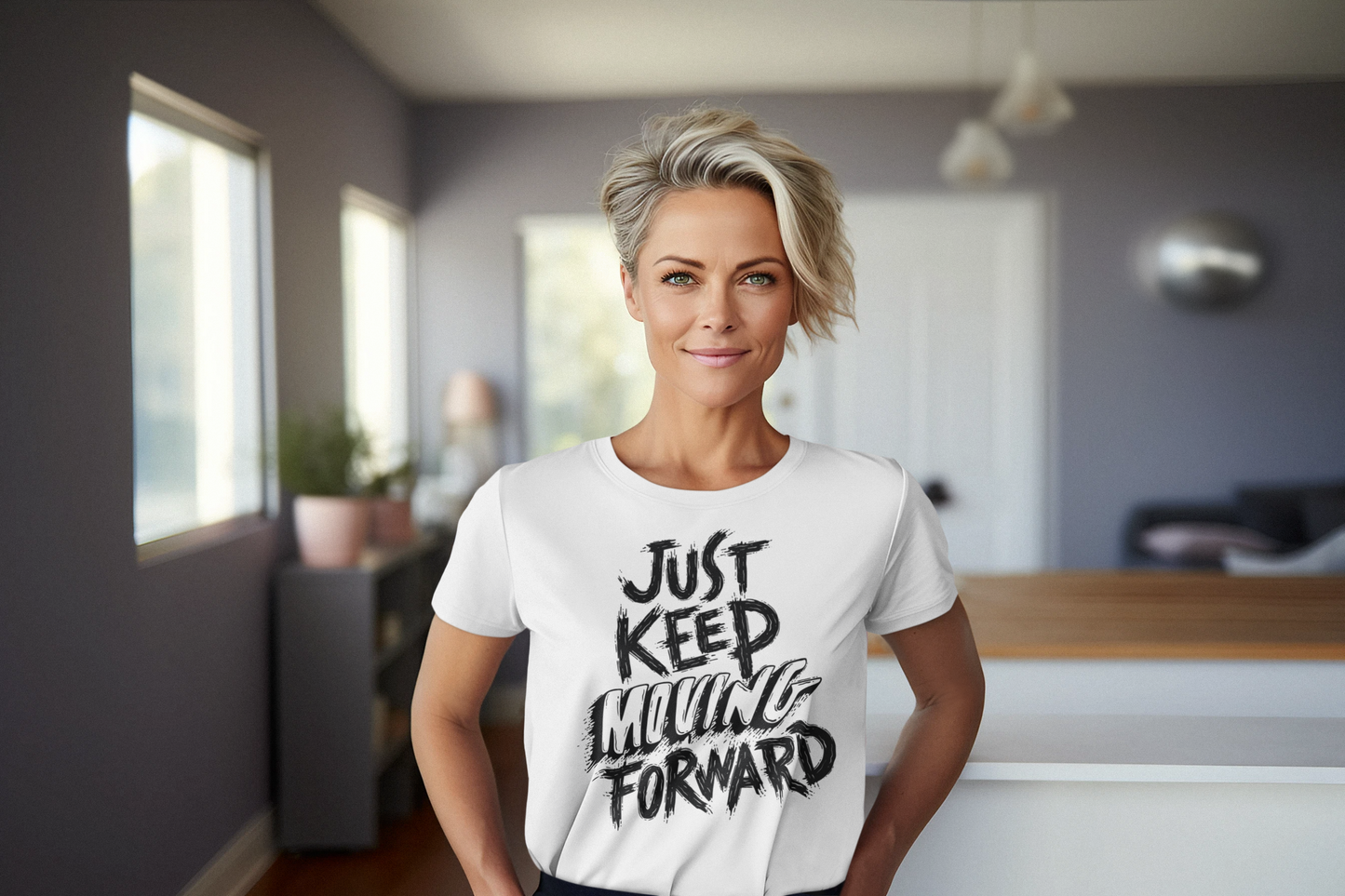 Just Keep Moving Forward Regular & Plus Graphic Tee