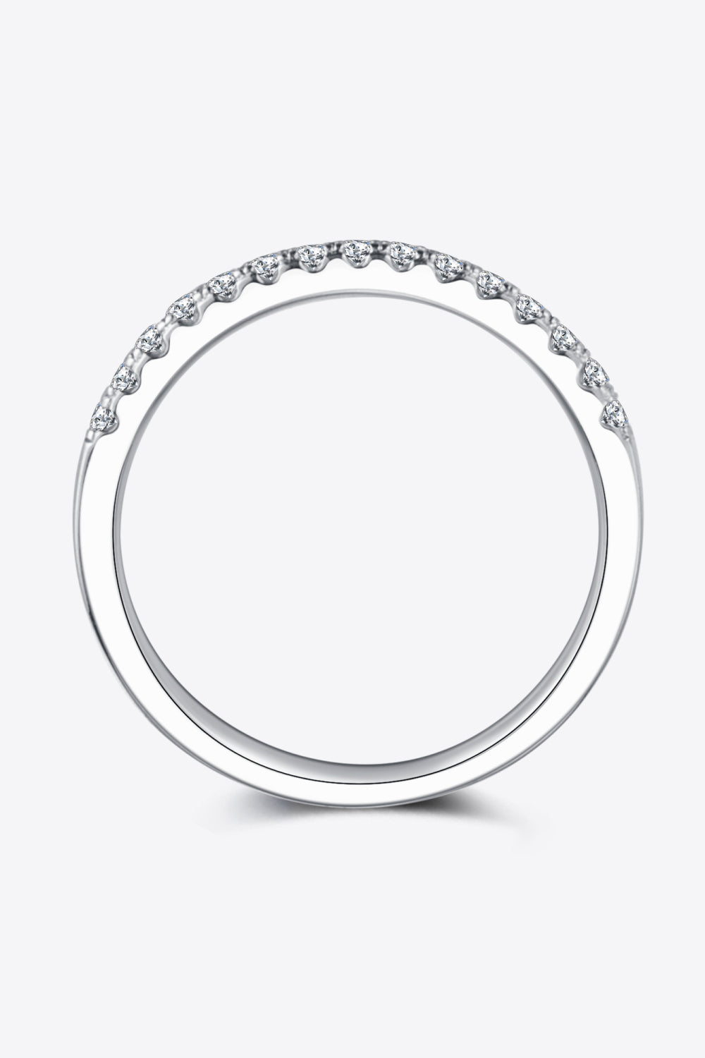 Moissanite Platinum-Plated Half-Eternity Ring