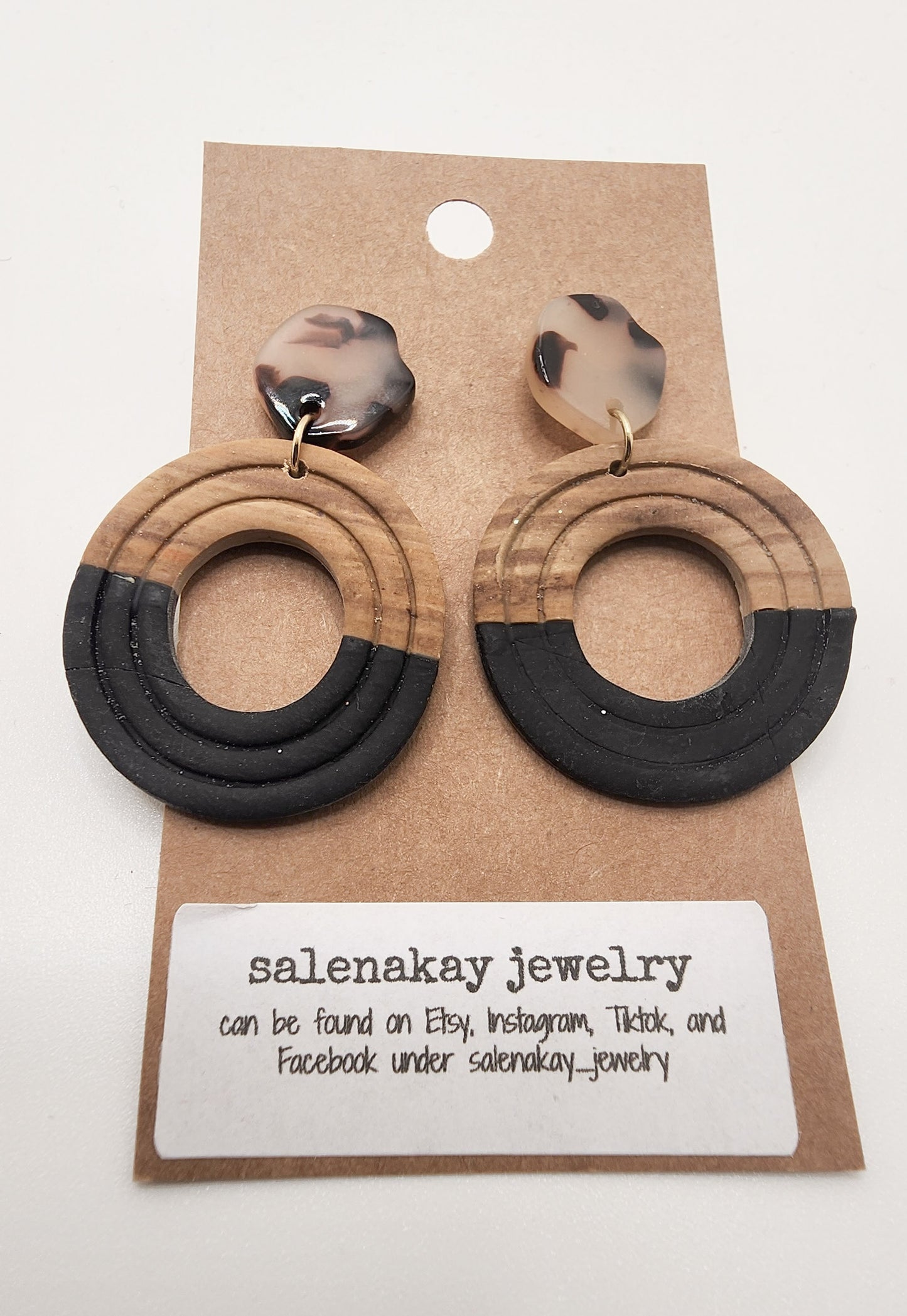 Black Circle Earrings