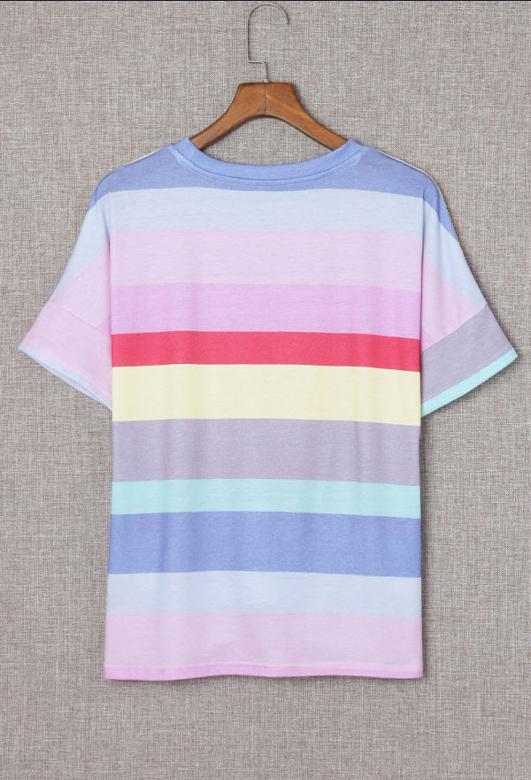 Womens Striped Short Sleeve T-Shirt with Knot