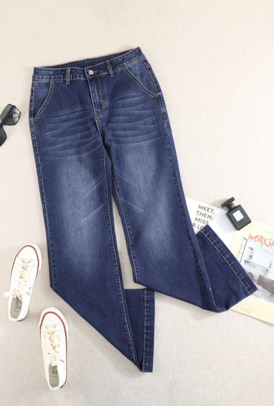 Blue Denim High Rise Jeans