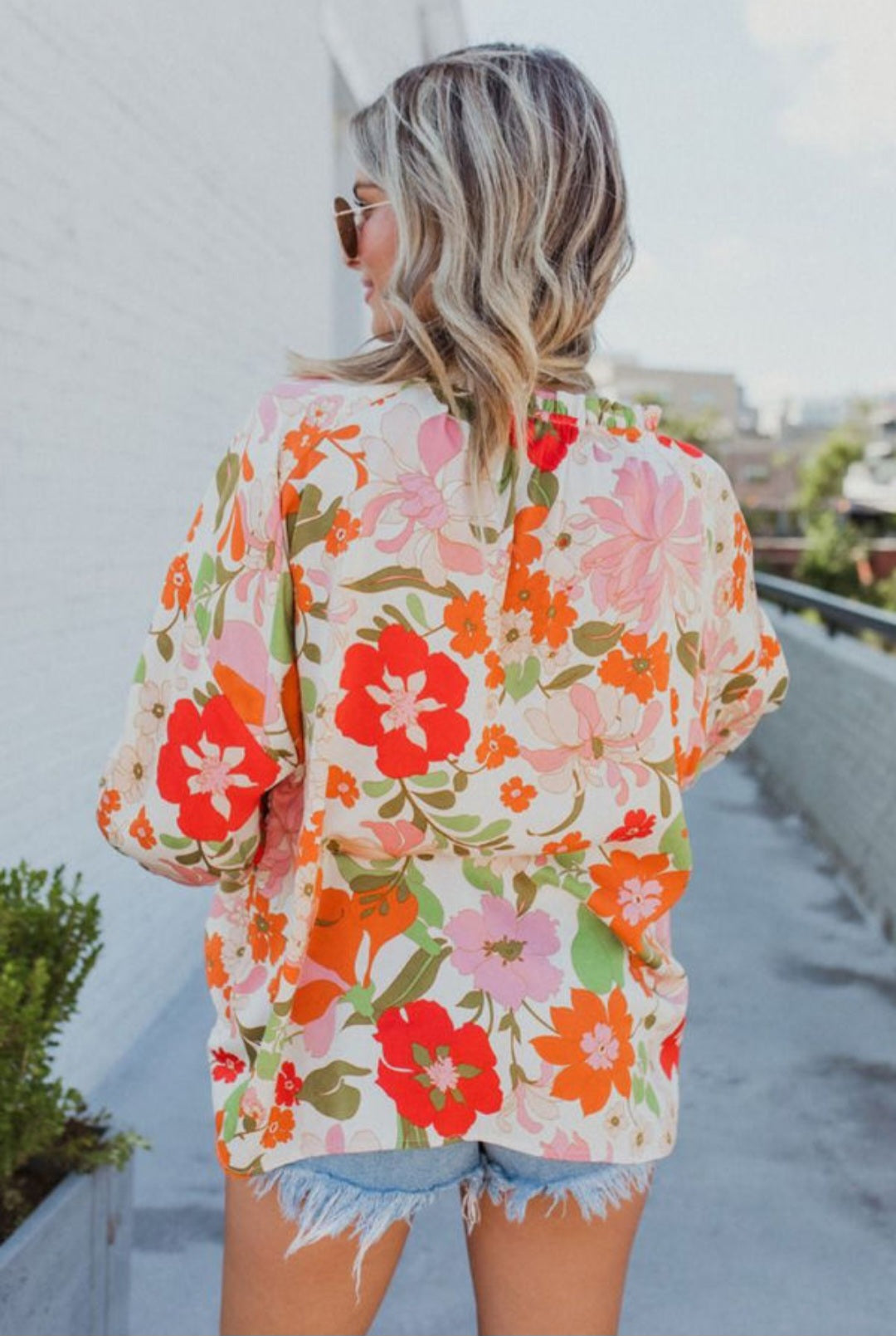 Orange Blooming Flowers Top