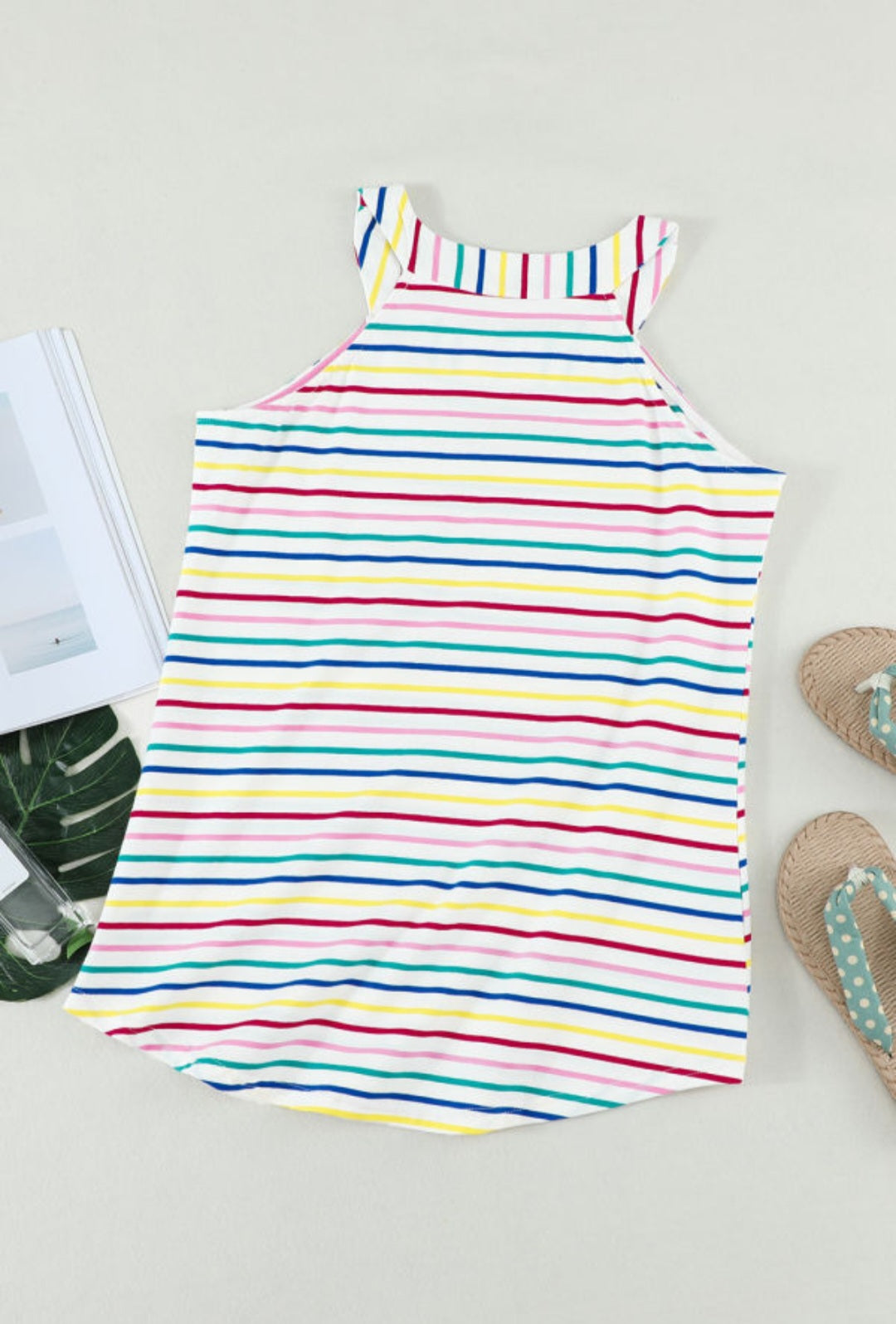 Colorful Striped Halter Tank