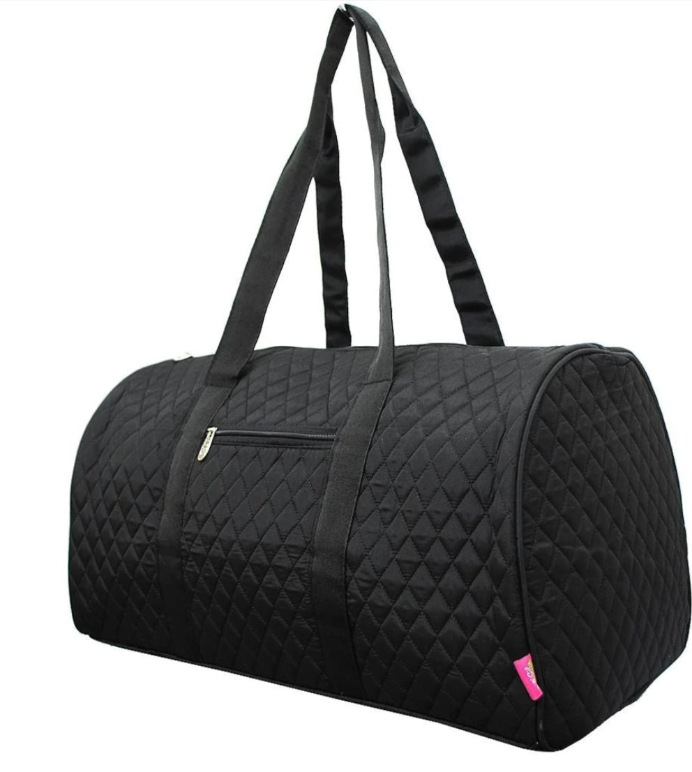Black Large Quilted Weekender Bag