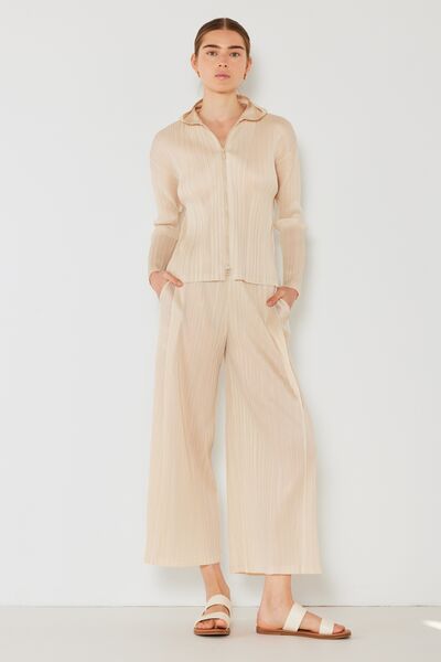 Marina West Swim Pleated Wide-Leg Pants with Side Pleat Detail